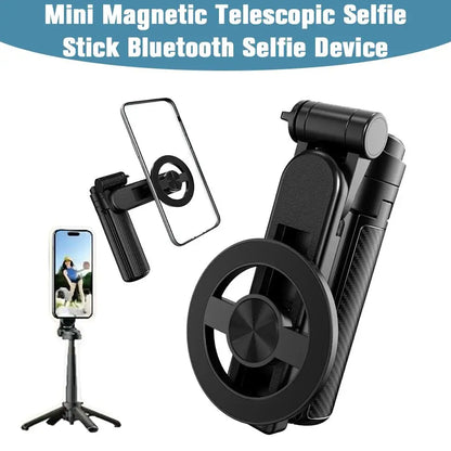 Magnetic Mini Selfie Stick 360° Rotation Wireless Bluetooth Control Phone Holder Compatible Maxinum extend