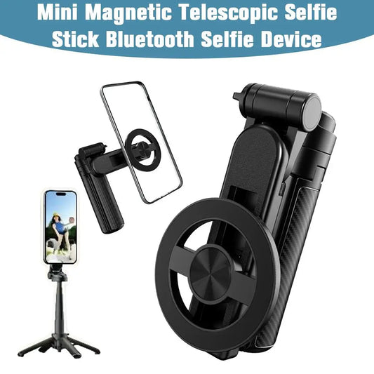 Magnetic Mini Selfie Stick 360° Rotation Wireless Bluetooth Control Phone Holder Compatible Maxinum extend