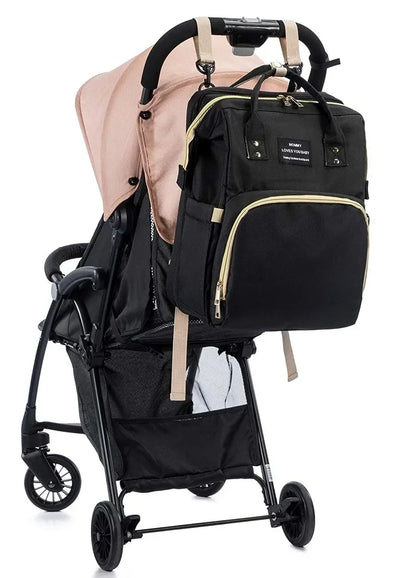 Baby Diaper Bag with Changing Pad Travel Foldable Baby Bed Bags Changing Station Mother Kids Large Capacity Stroller Organizer