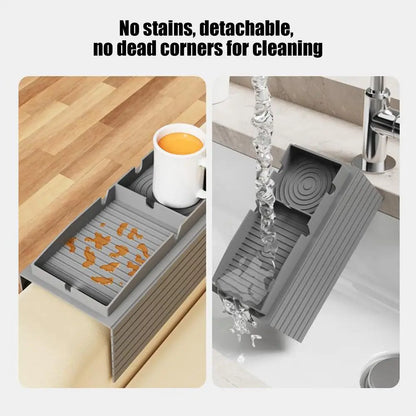 Multifuction Sofa Cup Holder Tray Anti-Slip Armrest Sofa Tray Silicone Table For Home Organization Armrest  For Bed RV Car