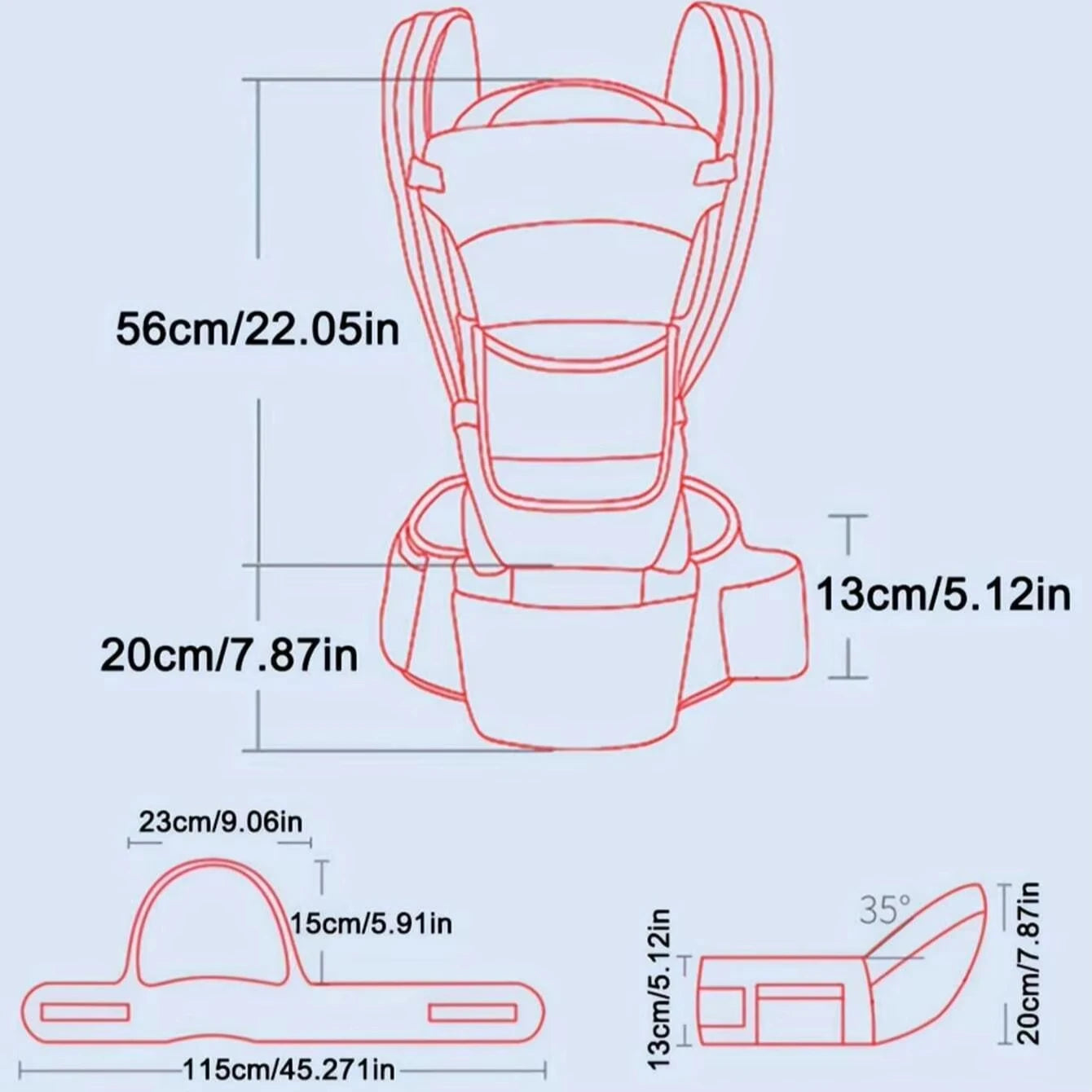 4 in 1 Multifunctional Baby Carrier with Hip Seat Baby Sling Wrap Portable Adjustable Infant Waist Carriers Breathable Bebe Bag
