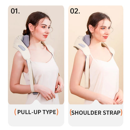 Neck Shoulder Massager Heating Neck Kneading Multifunctional Shiatsu Kneading Massage Cervical Relaxing Trapezius Massage Pillow