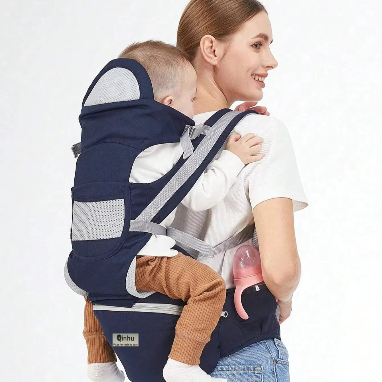 4 in 1 Multifunctional Baby Carrier with Hip Seat Baby Sling Wrap Portable Adjustable Infant Waist Carriers Breathable Bebe Bag